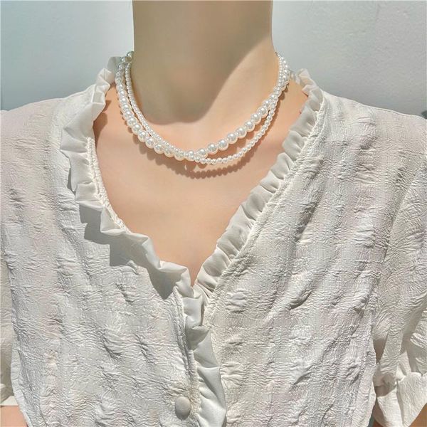 chokers big small pearls layered necklace fairy sweet women, Golden;silver
chokers big small pearls layered necklace fairy sweet women, Golden;silver
