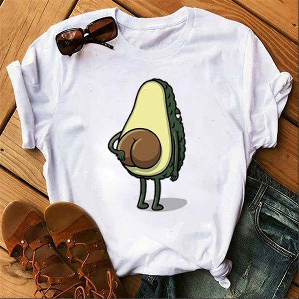 womens women t shirts kawaii cartoon avocado graphic shirt polyester funny print casual female tee summer, White 
womens women t shirts kawaii cartoon avocado graphic shirt polyester funny print casual female tee summer, White