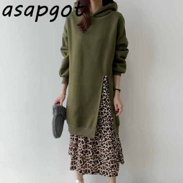autumn winter loose leopard print chiffon stitching hooded plus fleece thick fake two piece hoodies dress women street casual 210610, Black;gray
autumn winter loose leopard print chiffon stitching hooded plus fleece thick fake two piece hoodies dress women street casual 210610, Black;gray