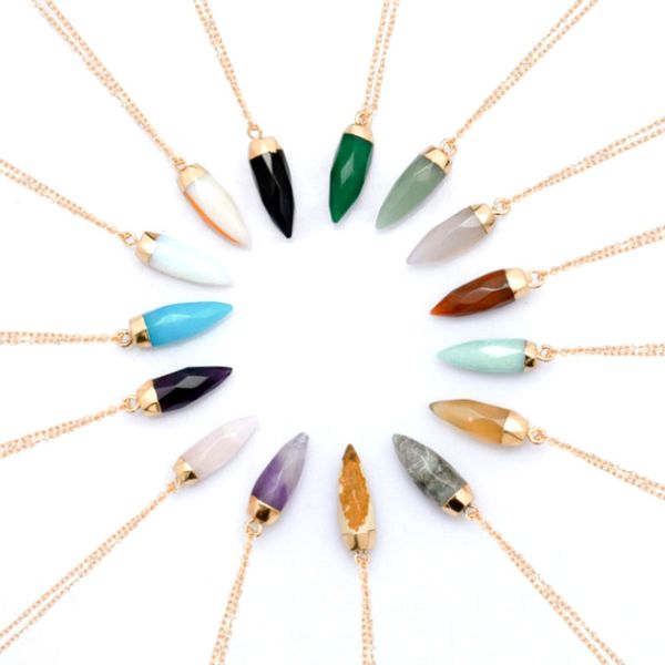 handmade natural energy crystal stone gold plated pendant necklaces party club wedding birthday fashion jewelry for women men with chain, Silver
handmade natural energy crystal stone gold plated pendant necklaces party club wedding birthday fashion jewelry for women men with chain, Silver