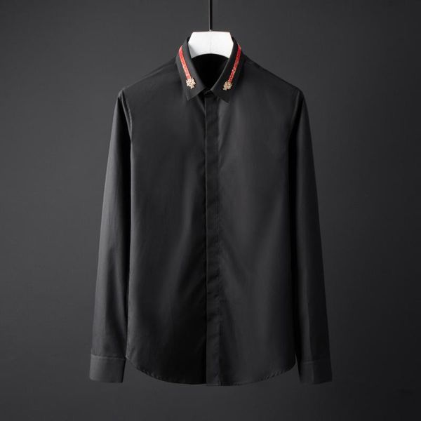 solid color mens shirts plus size 4xl luxury collar long sleeve dress slim fit party man men's casual, White;black
solid color mens shirts plus size 4xl luxury collar long sleeve dress slim fit party man men's casual, White;black
