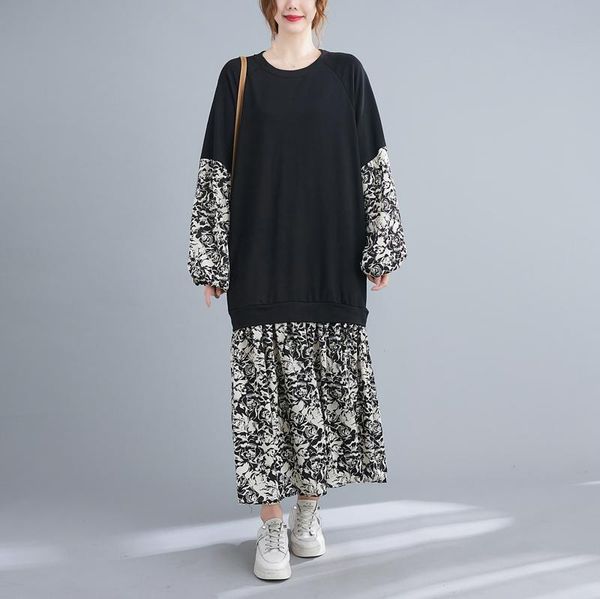 casual dresses autumn shirt dress women clothing floral printing long sleeve oversize cotton elegant lady loose maxi, Black;gray
casual dresses autumn shirt dress women clothing floral printing long sleeve oversize cotton elegant lady loose maxi, Black;gray
