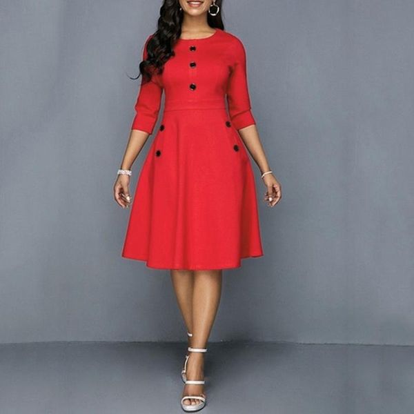 casual dresses women dress lady work a line fashion cocktail 3/5 sleeves stylish, Black;gray
casual dresses women dress lady work a line fashion cocktail 3/5 sleeves stylish, Black;gray