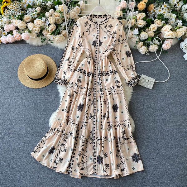 2021 fall women long dress pleated printed floral long sleeves long dress urban ladies dress single breasted, Black;gray
2021 fall women long dress pleated printed floral long sleeves long dress urban ladies dress single breasted, Black;gray