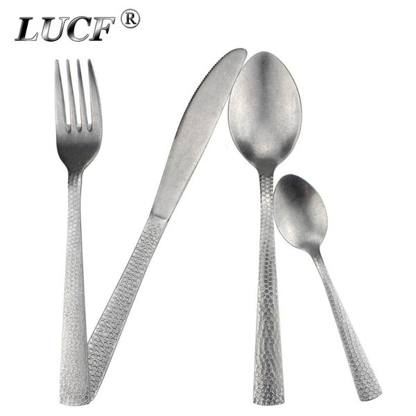 dinnerware sets lucf matte antique style hexagon pattern stainless steel western cutlery formal vintage tableware delicate flatware for kitc 
dinnerware sets lucf matte antique style hexagon pattern stainless steel western cutlery formal vintage tableware delicate flatware for kitc