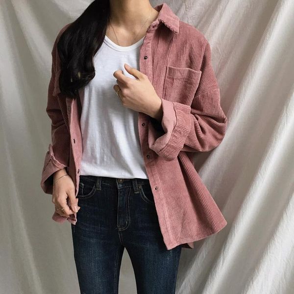women's jackets womens shirt corduroy long skeeve pockets loose korean student casual clothing outerwear side split female, Black;brown
women's jackets womens shirt corduroy long skeeve pockets loose korean student casual clothing outerwear side split female, Black;brown