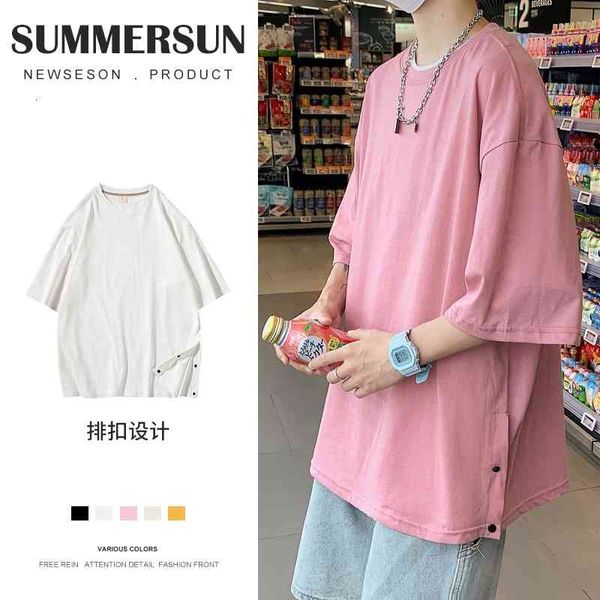 men's t-shirts summer short-sleeved t-shirt fashion multicolor casual t shirt men streetwear korean loose button tshirt mens, White;black
men's t-shirts summer short-sleeved t-shirt fashion multicolor casual t shirt men streetwear korean loose button tshirt mens, White;black