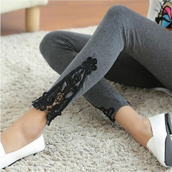 women's leggings lace splicing women skinny crochet slim elastic waist full length long pants for female 4 colors, Black
women's leggings lace splicing women skinny crochet slim elastic waist full length long pants for female 4 colors, Black
