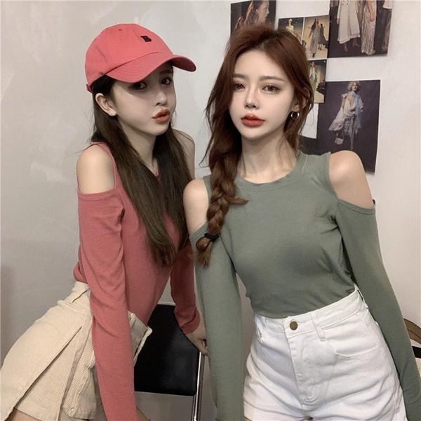 women's t-shirt ins hipster o-neck long sleeve woman tshirts korean fashion clothing solid slim ladies spring autumn off shoulder tees, White
women's t-shirt ins hipster o-neck long sleeve woman tshirts korean fashion clothing solid slim ladies spring autumn off shoulder tees, White
