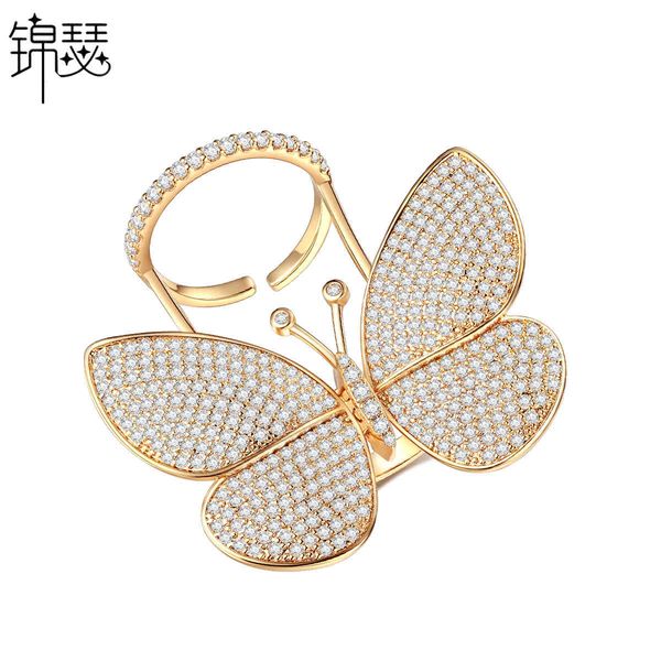 925 sterling silverboutique zirconium diamond ring cocooned butterfly with aaa zircon in copper fashion adjustable women's, Golden;silver
925 sterling silverboutique zirconium diamond ring cocooned butterfly with aaa zircon in copper fashion adjustable women's, Golden;silver