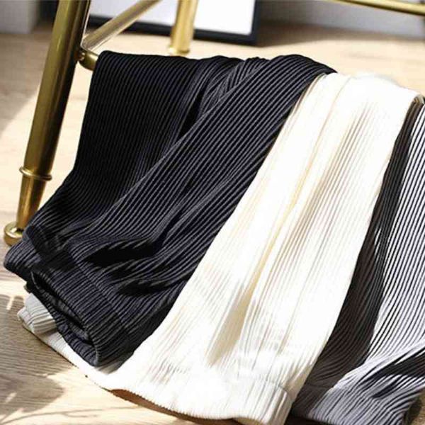women's summer ice silk pants casual wide leg baggy women waist ankle-length long trousers slacks 210603, Black;white
women's summer ice silk pants casual wide leg baggy women waist ankle-length long trousers slacks 210603, Black;white