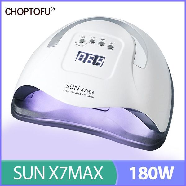 nail dryers sun x7 max lamp 180w uv led professional 57 beads dryer infrared sensor smart polish