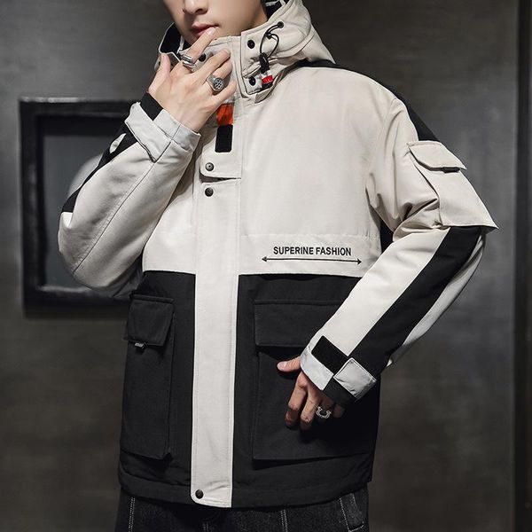 men's down & parkas harajuku cotton winter kpop hooded jacket trendy tooling padded thickening brand vcm0, Black
men's down & parkas harajuku cotton winter kpop hooded jacket trendy tooling padded thickening brand vcm0, Black