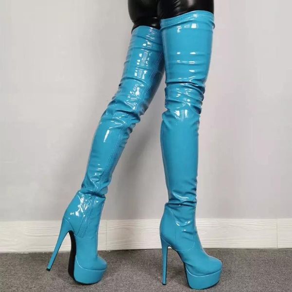 boots women platform thigh high stiletto heels round toe pretty blue party shoes plus us size 5-15, Black
boots women platform thigh high stiletto heels round toe pretty blue party shoes plus us size 5-15, Black