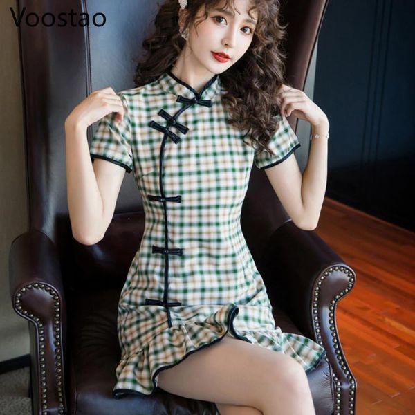 ethnic clothing chinese style women club bodycon plaid print cheongsam slim dress summer girls traditional retro qipao elegant party, Red
ethnic clothing chinese style women club bodycon plaid print cheongsam slim dress summer girls traditional retro qipao elegant party, Red