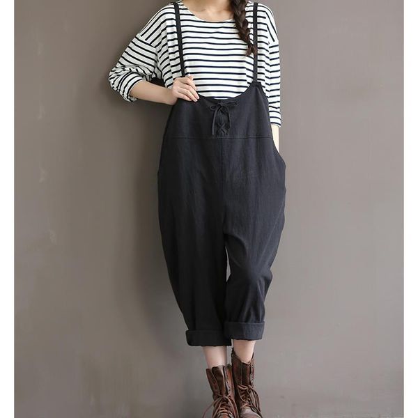 women female ladies retro casual leisure vintage loose solid color pockets bandage high waist pants overalls playsuits women's jumpsuit, Black;white
women female ladies retro casual leisure vintage loose solid color pockets bandage high waist pants overalls playsuits women's jumpsuit, Black;white