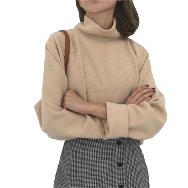 women's sweaters korean fashion turtleneck sweater autumn winter knitted jumper casual loose long sleeve jacket pullovers female, White;black
women's sweaters korean fashion turtleneck sweater autumn winter knitted jumper casual loose long sleeve jacket pullovers female, White;black