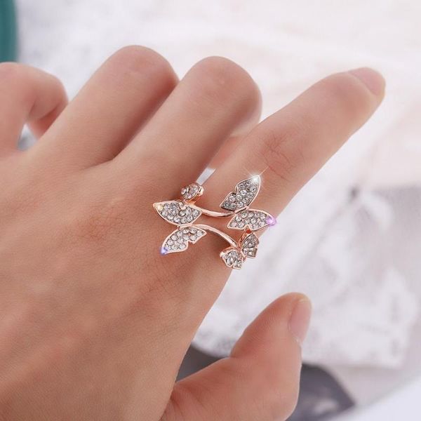 cluster rings fashion butterfly resizable crystal gold/rose gold color cubic zirconia for women trendy jewelry gift wedding party, Golden;silver
cluster rings fashion butterfly resizable crystal gold/rose gold color cubic zirconia for women trendy jewelry gift wedding party, Golden;silver