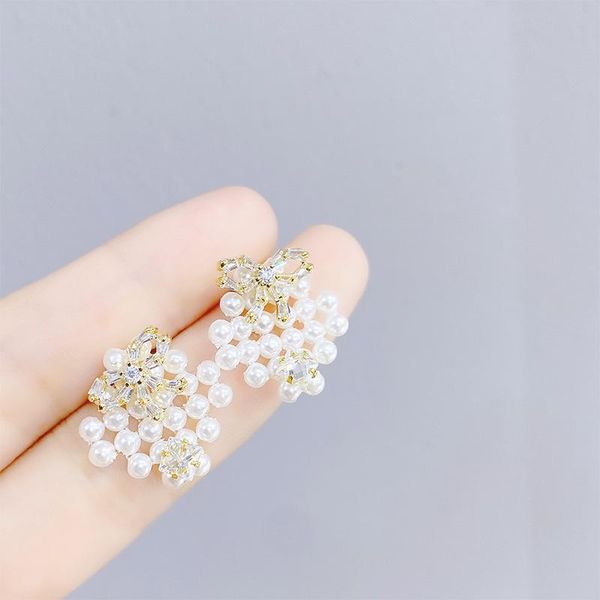 stud exquisite 14k gold plated pearl beads earrings for women luxury zircon cz flower gift, Golden;silver
stud exquisite 14k gold plated pearl beads earrings for women luxury zircon cz flower gift, Golden;silver