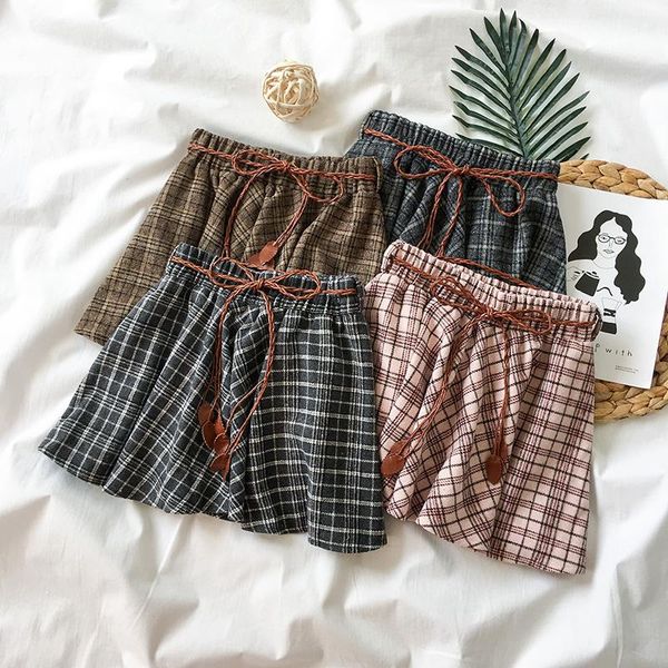 skirts autumn skirt 2021 women's korean ins super plaid a-line mini fall winter short with brown sashes, Black
skirts autumn skirt 2021 women's korean ins super plaid a-line mini fall winter short with brown sashes, Black