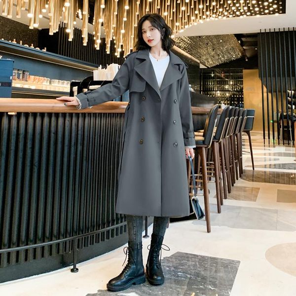 women's trench coats 2021 autumn high-grade windbreaker mid-length side slit contrast color korean style waist-tight, Tan;black
women's trench coats 2021 autumn high-grade windbreaker mid-length side slit contrast color korean style waist-tight, Tan;black