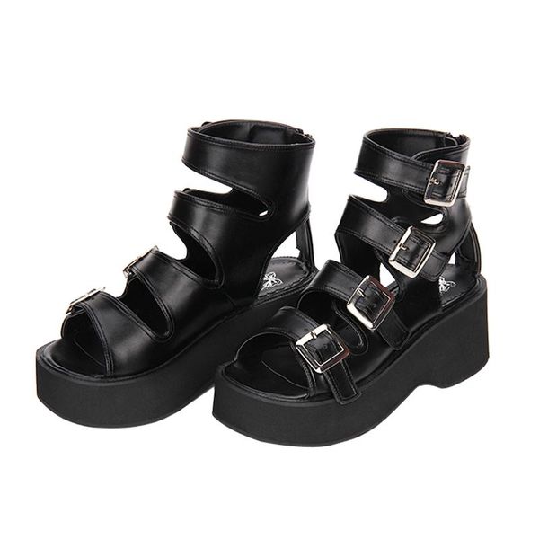 large size summer women's high heel platform sandals anime gothic casual open toe muffin female punk lolita shoes, Black
large size summer women's high heel platform sandals anime gothic casual open toe muffin female punk lolita shoes, Black