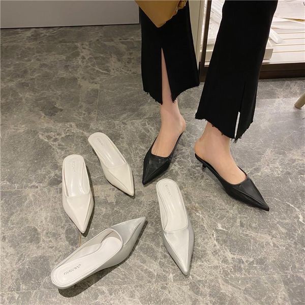 slippers 2021 summer fashion women white silver low high heels slides mules designer black pointed closed toe party shoes
slippers 2021 summer fashion women white silver low high heels slides mules designer black pointed closed toe party shoes