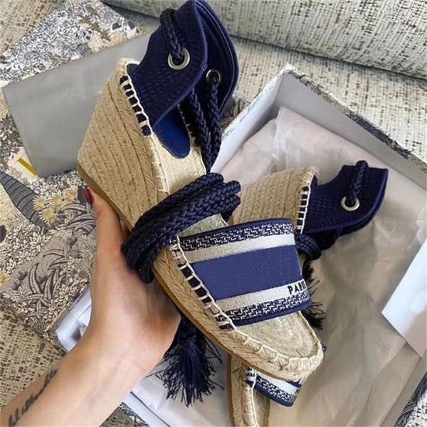 fashion designer style ladies canvas new thick bottom straw fisherman weave wedge sandals summer beach embroidery strap high heel sandals, Black
fashion designer style ladies canvas new thick bottom straw fisherman weave wedge sandals summer beach embroidery strap high heel sandals, Black
