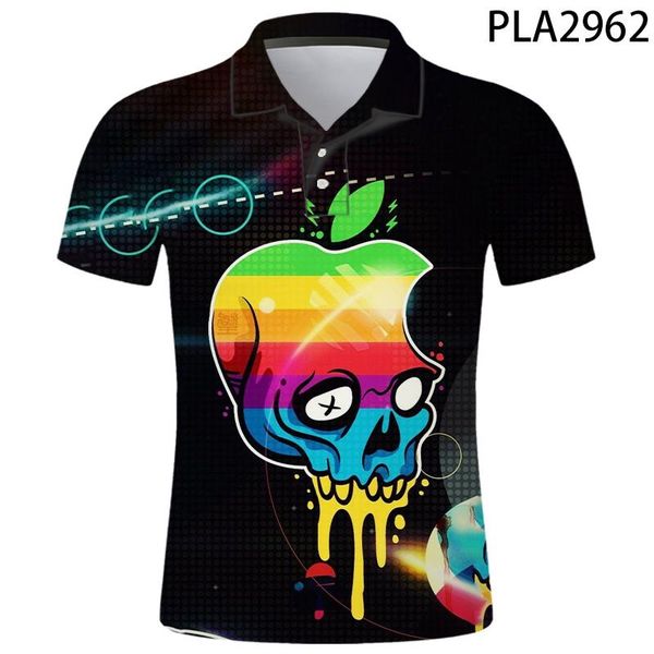 men's polos summer shirt 3d funny apple series printing casual fashion personality street, White;black
men's polos summer shirt 3d funny apple series printing casual fashion personality street, White;black
