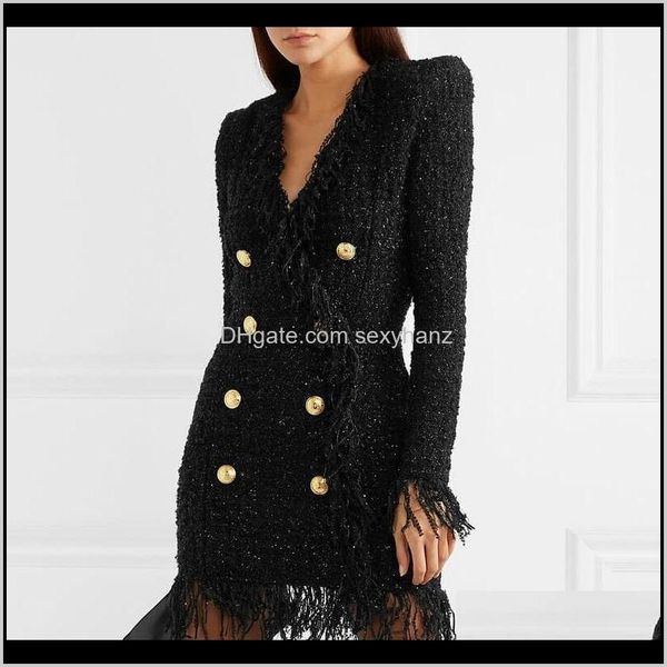 clothing apparel drop delivery designer runway dress womens long sleeve metal lion buttons fringed t tassel casual dresses 2021 ih3qh, Black;gray
clothing apparel drop delivery designer runway dress womens long sleeve metal lion buttons fringed t tassel casual dresses 2021 ih3qh, Black;gray