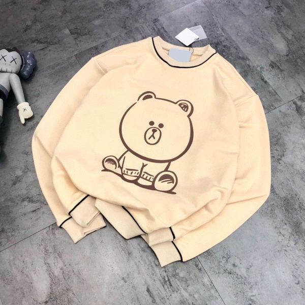 printed brown bear loose round neck beige fog blue terry sweater pullover korean lazy style qingdao, Black
printed brown bear loose round neck beige fog blue terry sweater pullover korean lazy style qingdao, Black