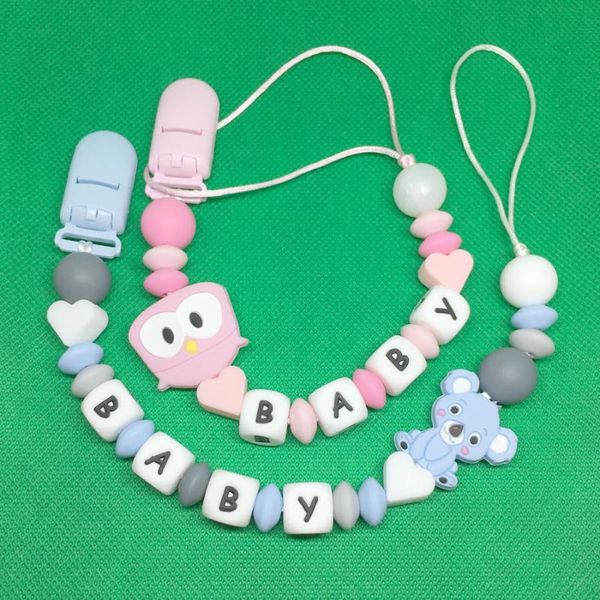 personalized name silicone pacifier chain clips customized english russian on baby teether teething bead born gift pacifiers#
personalized name silicone pacifier chain clips customized english russian on baby teether teething bead born gift pacifiers#
