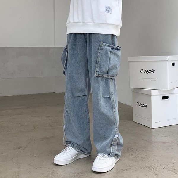 Men's Jeans Spring/autumn Retro Nine Division men/women Straight Tube Loose Fit Students Versatile Wide Leg Hip Hop Cargo Pant 5ABW, Blue
Men's Jeans Spring/autumn Retro Nine Division men/women Straight Tube Loose Fit Students Versatile Wide Leg Hip Hop Cargo Pant 5ABW, Blue