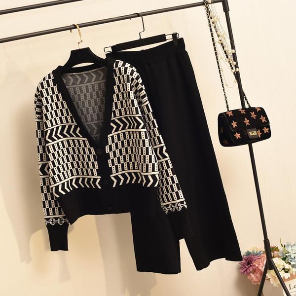 women's two piece pants suit foreign style spring and autumn knitted cardigan wide leg set small man shows high, White
women's two piece pants suit foreign style spring and autumn knitted cardigan wide leg set small man shows high, White
