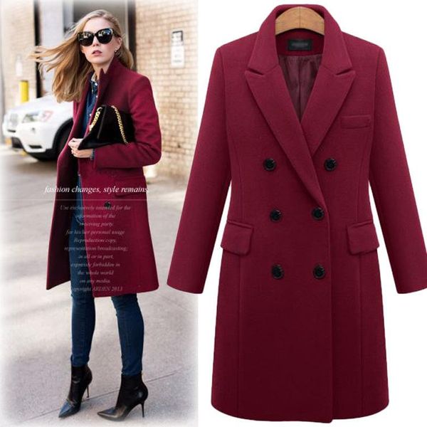 women's wool & blends plus size autumn winter women coats 2021 casual solid jackets blazers elegant lapel double breasted thick long la, Black
women's wool & blends plus size autumn winter women coats 2021 casual solid jackets blazers elegant lapel double breasted thick long la, Black