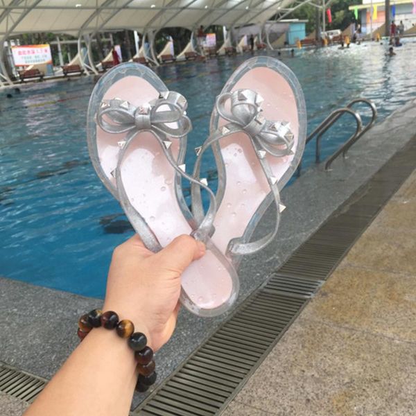 slippers vallu2021 flip-flops jelly shoes bow rivets non-slip flat bottom clip toe beach summer plus size, Black
slippers vallu2021 flip-flops jelly shoes bow rivets non-slip flat bottom clip toe beach summer plus size, Black