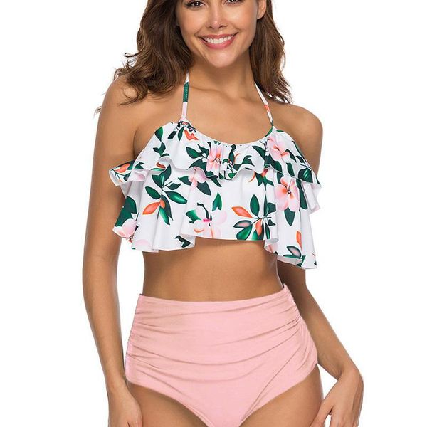 's swimming suit for women swimsuit ruffle swimwear plus size bikini set 2021 high waist swimsuits female bathing women's, White;black
's swimming suit for women swimsuit ruffle swimwear plus size bikini set 2021 high waist swimsuits female bathing women's, White;black