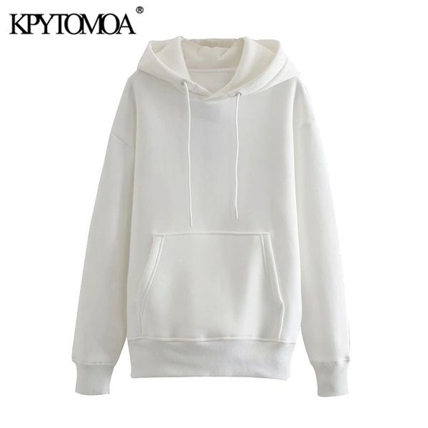 women fashion loose basic white fleece hoodies sweatshirts vintage long sleeve pockets female pullovers chic 210421, Black
women fashion loose basic white fleece hoodies sweatshirts vintage long sleeve pockets female pullovers chic 210421, Black