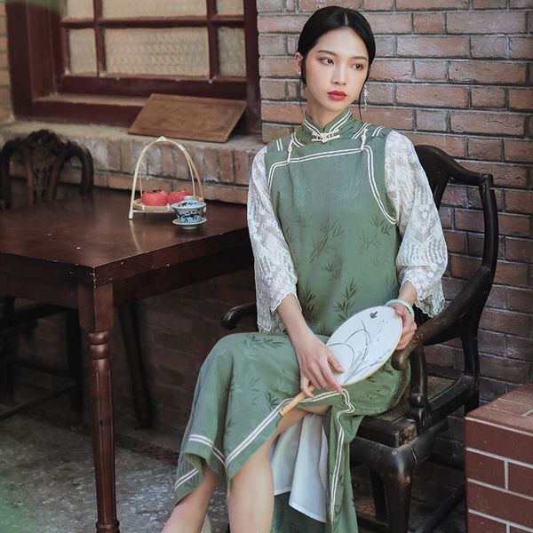 ethnic clothing 2021 oriental dress satin chinese traditional splicing design qipao women vintage party cheongsam, Red
ethnic clothing 2021 oriental dress satin chinese traditional splicing design qipao women vintage party cheongsam, Red