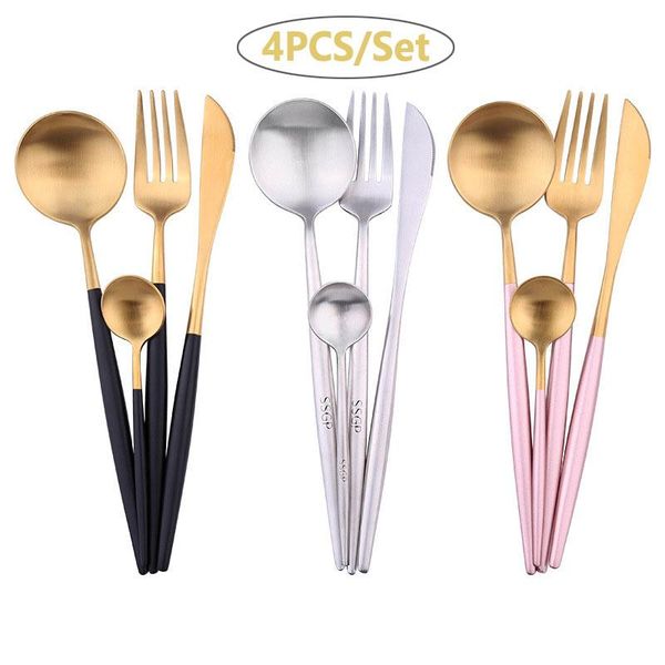 dinnerware set 304 stainless steel cutlery steak knife fork sets coffee spoon teaspoon flatware kitchen tableware4pcs/set
dinnerware set 304 stainless steel cutlery steak knife fork sets coffee spoon teaspoon flatware kitchen tableware4pcs/set