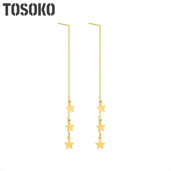 dangle & chandelier tosoko stainless steel three layer five pointed star earrings earline jewelry for women bsf278, Silver 
dangle & chandelier tosoko stainless steel three layer five pointed star earrings earline jewelry for women bsf278, Silver