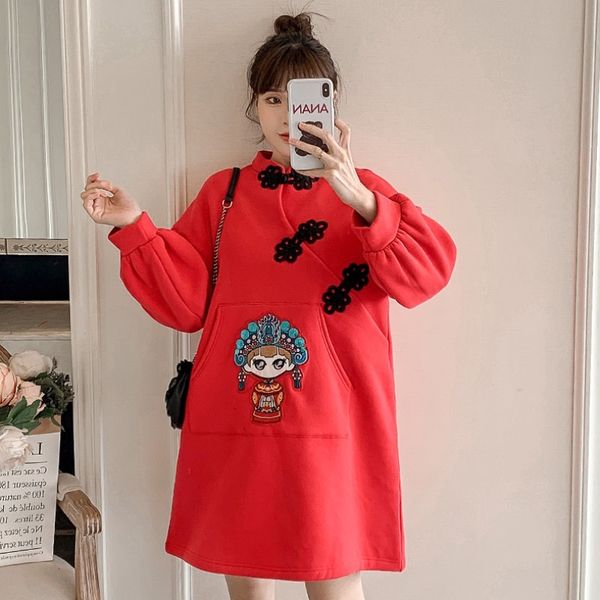 chinese dress qipao stitching vestido cheongsam new year sweatshirt dress red autumn women buckle thick harajuku dresses 12168
chinese dress qipao stitching vestido cheongsam new year sweatshirt dress red autumn women buckle thick harajuku dresses 12168