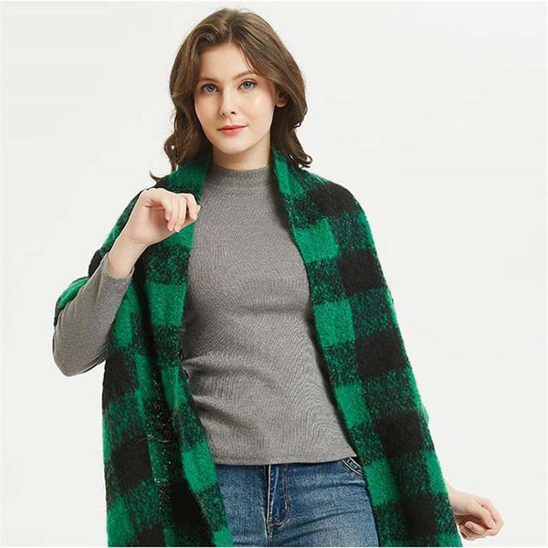 scarves 2021 loop yarn thicken coarse tassel small grid big shawl women scarf keep warm bib bandana foulard femme hijab, Blue;gray
scarves 2021 loop yarn thicken coarse tassel small grid big shawl women scarf keep warm bib bandana foulard femme hijab, Blue;gray