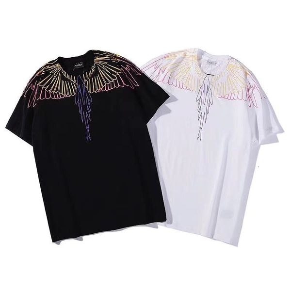 tide brand color line wing printed short sleeve t-shirt men and women lovers loose feather half, White;black
tide brand color line wing printed short sleeve t-shirt men and women lovers loose feather half, White;black