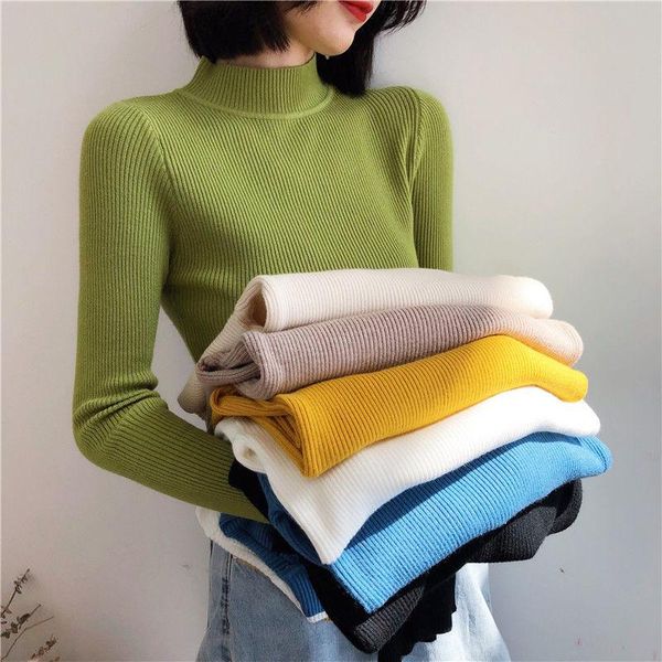 women's sweaters 2021 spring autumn turtleneck knit sweater shinny chic women pullovers casual female solid slim baisc a215, White;black
women's sweaters 2021 spring autumn turtleneck knit sweater shinny chic women pullovers casual female solid slim baisc a215, White;black