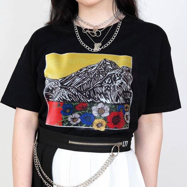 women summer short sleeve tees oil painting funny printed vintage style fashion cotton t shirts women's t-shirt, White
women summer short sleeve tees oil painting funny printed vintage style fashion cotton t shirts women's t-shirt, White