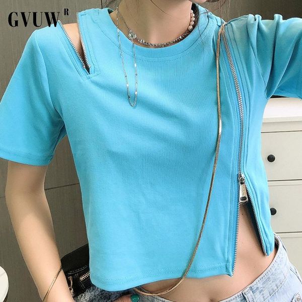 women's t-shirt gvuw women zipper strapless split round neck short sleeve female fashion tide spring summer 2021 arrivals 20d1566, White
women's t-shirt gvuw women zipper strapless split round neck short sleeve female fashion tide spring summer 2021 arrivals 20d1566, White