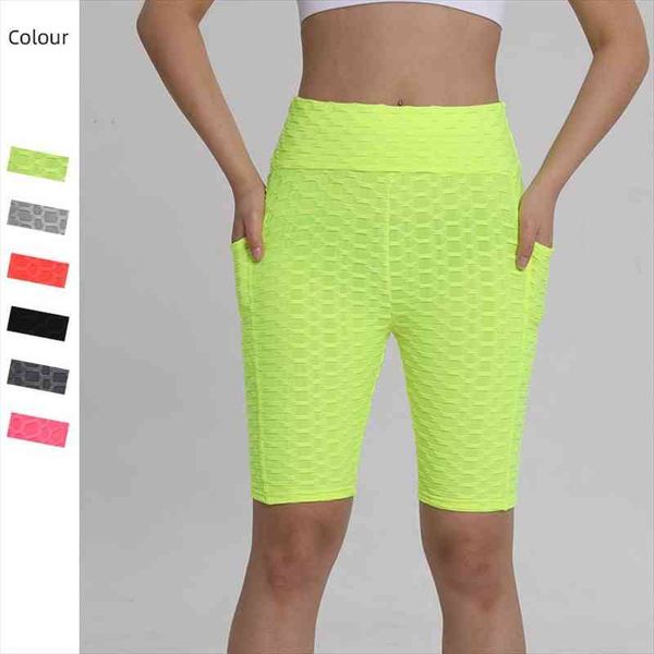 fashion jacquard fitness peach hip bubble sports leggings female pocket five-point pants, Black
fashion jacquard fitness peach hip bubble sports leggings female pocket five-point pants, Black