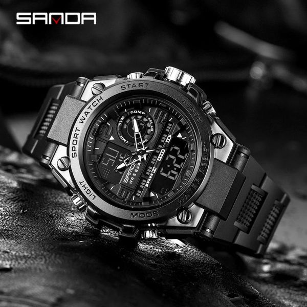 wristwatches sanda g style men digital watch military sports watches dual display waterproof electronic wristwatch relogio masculino, Slivery;brown
wristwatches sanda g style men digital watch military sports watches dual display waterproof electronic wristwatch relogio masculino, Slivery;brown