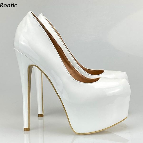 dress shoes rontic 2021 handmade women pumps platform patent leather stiletto heels round toe elegant white party us size 5-20, Black
dress shoes rontic 2021 handmade women pumps platform patent leather stiletto heels round toe elegant white party us size 5-20, Black
